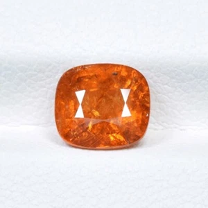 2.38 ct MASSIVE LUSTROUS ORANGE NATURAL SPESSARTITE GARNET - Cushion Video !! - Picture 1 of 3