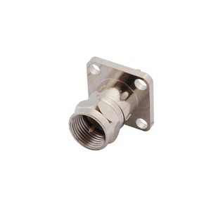 3x F-Typ 4 Loch Panelmontage Stecker & erweiterter Dielektrikum & Lötzinn RF-Stecker - Bild 1 von 4