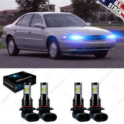 For 1997-2005 Buick Century Regal Combo Blue LED Headlights Bulbs Kit 8000K 4x - Image 1 of 4