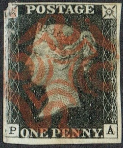 1840 1d Black Pl 10 PA Fine Red Maltese Cross Scarce Cat. £1500.00 - Picture 1 of 1