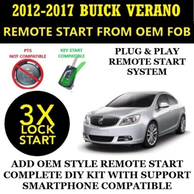 Kit de arranque remoto para Buick Verano 2012-2017 Plug and Play bloqueo 3X Foto 1 de 2