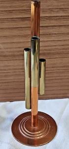 CHASE ART DECO SKYSCRAPER BUD VASE, COPPER AND BRASS, RUTH GERTH, 1933 - Picture 1 of 4