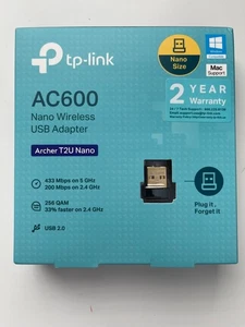 New TP-LINK Archer T2U Nano AC600 Wireless USB Network Wifi Adapter - Picture 1 of 2