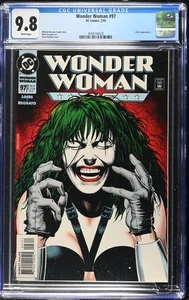 WONDER WOMAN #97 CGC 9,8 PAGINE BIANCHE!  ARTE DEODATO! BRIAN BOLLAND COVER, JOKER - Foto 1 di 3