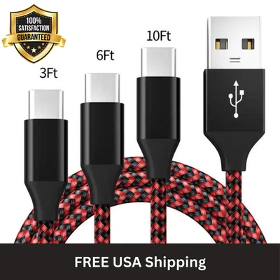 3/6/10FT USB A TO C Braided Cable