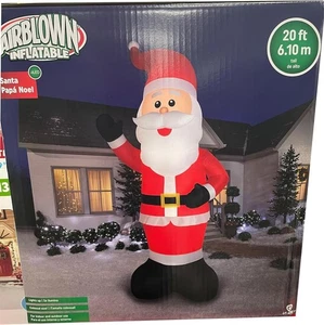 Inflable Gemmy 20 ft iluminado tamaño gigante ondulando Santa soplado por aire en casa - Imagen 1 de 2