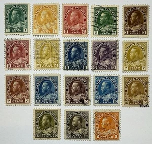 Canadá #104-122 1911-1924 George V edición “Almirantes” conjunto de cpt./18 usado/f-VF; $82 UCV - Imagen 1 de 3
