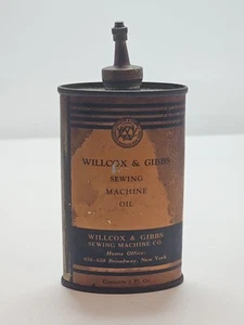 RARO - WILLCOX & GIBBS Máquinas de coser de lata de aceite con tapa de plomo y otros mecanismos finos - Imagen 1 de 13
