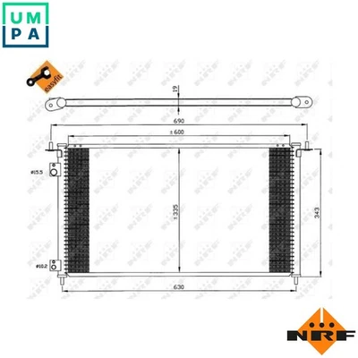 CONDENSER AIR CONDITIONING 35636 FOR HONDA CIVIC/VII/Hatchback K20A3 2.0L 4cyl - Image 1 of 4