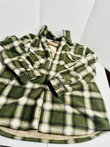 Freedom Foundry Sherpa Lined Green Plaid Fleece Shirt Jacket XXL Warm Cozy - Picture 1 of 8