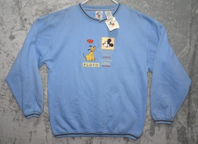 Disney Mickey & Co Pluto Sudadera Grande Azul Vintage Bordado Brazos Deportes Foto 1 de 4