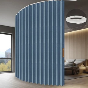 Accordion Partition Curtain with Ceiling Track - Space-Saving Room Divider, T... - Picture 1 of 9