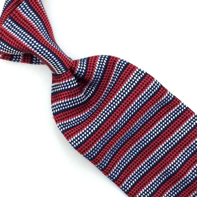 Corbata Turnbull & Asser England roja negra plateada seda micro cuadrados puntos L3 Foto 1 de 4