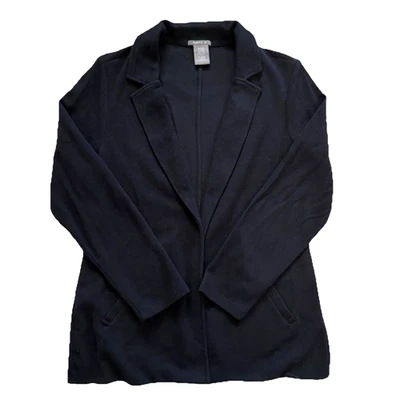 Matty M Blazer Jacket Women XL Black Casual Knit Blazer Open Pockets Long Sleeve - Image 1 of 4