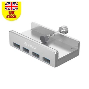 Silver ORICO MH4PU Aluminum Alloy Four Ports USB 3.0 Clip-Type Desktop USB HUB F - Picture 1 of 7
