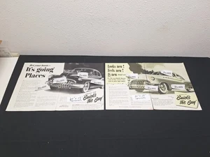 2 Vintage 1950 BUICK ADS Original Print Ad Literature - Picture 1 of 3