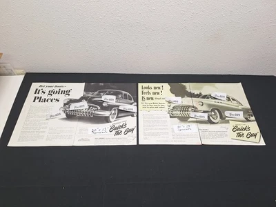 2 Vintage 1950 BUICK ADS Original Print Ad Literature - Image 1 of 3