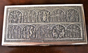 Antik Persisch Schatulle Dose Box massiv Silber 875 Persien 2/1 - Picture 1 of 11