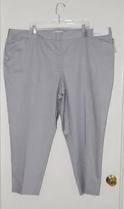 NWT Liz Claiborne Wm's Plus Gray Emma Ankle Length Mid-Rise Chino Pants sz 24W - Picture 1 of 15