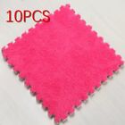 10Pcs Pink Soft Plush Rug Baby Play Mat Toy Developing Eva Foam Puzzle Floor Mat