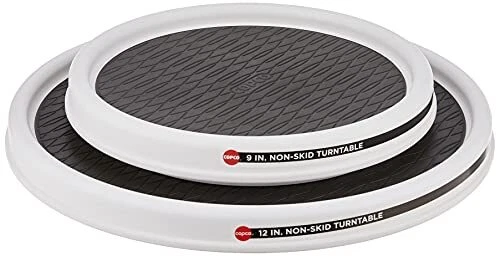 5220593 Non-Skid Pantry Cabinet Lazy Susan Turntable 9-Inch and 12-Inch White... - Image 1 of 4