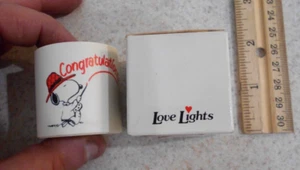 Candelabro vintage Peanuts Love Lights felicitaciones años 80 Holanda - Imagen 1 de 5