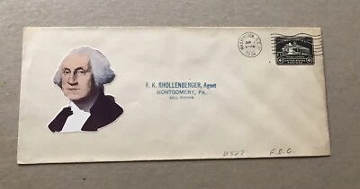 US 1932 FDC Postal Stationery #U527 +Washington Bicentennial +Paste-Up Cachet - Image 1 of 2