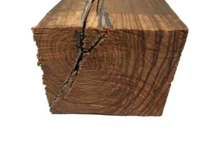 Zebrano Holz Balken rustikal drechseln 41x18,5x14,5cm - Bild 1 von 6