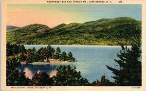 Northwest Bay and Tongue Mountain, Lake George, New York Postcard - Picture 1 of 2