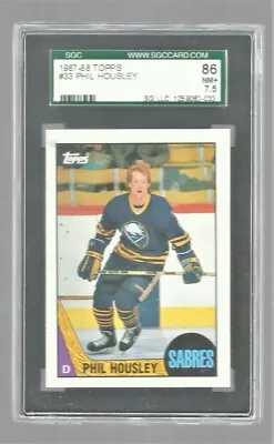 1987 TOPPS HOCKEY  #33  PHIL HOUSLEY  HOF  SGC 7.5 NM+  HIGHEST POP 1  SABRES - Image 1 of 2