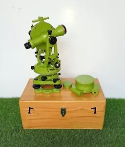 Scientific Transit Theodolite Surveying Aluminium Vernier Alidade with Wood Box - Picture 1 of 7