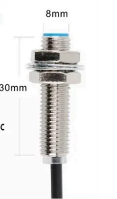 M8 PNP NO 30mm Long 10mm Detect Hall Proximity Sensor Switch 5001A Barrel DC6-36 - Image 1 of 3