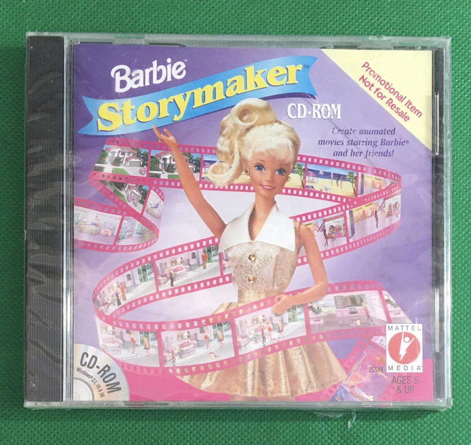 Vintage Mattel Barbie Doll Storymaker Cd-rom CD Promo 1999