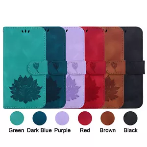 Luxury Lotus Leather Wallet Cover Case For 11 12 13 14 15 16 Pro Max XS XR 7 8 - Picture 1 of 14