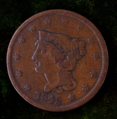 1842 US Large Cent Large Date Variety Braided Hair - Image 1 of 4