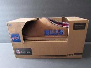 NEW Men's FOCO Buffalo Bills Slippers Size 9 10 Slip On Brown Clog Outdoor Sole - Picture 1 of 6