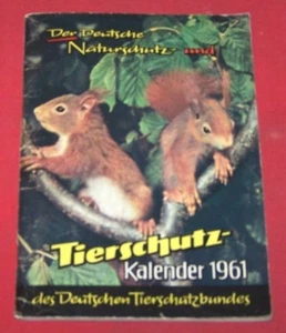 Calendario Alemán de Protección de la Naturaleza y Protección Animal 1961 del Bu Alemán de Protección Animal - Imagen 1 de 1