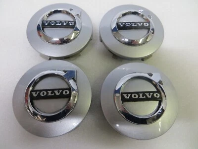 VOLVO S60 S90 V60 V90 XC60 XC90 17-19  SILVER BUTTON CENTER CAPS - SET 4 - OEM Foto 1 de 4