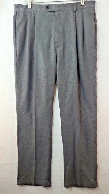Daniel Cremieux Gray Micro Check Pleated Cuffed Pants Mens 35 x 32 - Image 1 of 4