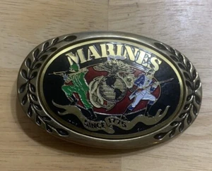 Hebillas de cinturón de latón macizo vintage de marines desde 1775 hebillas Heritage - Imagen 1 de 2