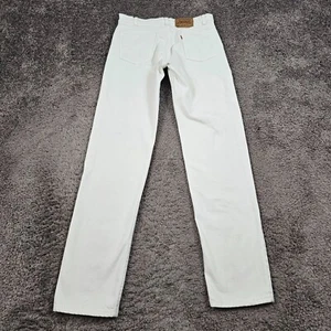 VINTAGE Levis 505 Jeans Mens 34 White Straight Leg Regular Fit Orange Tab USA - Picture 1 of 15