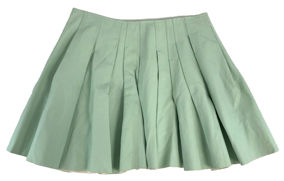 Sam Edelman женщин искусственной веганской кожи юбка плиссированные новом зеленый новый размер 12 с подкладкой - Изображение 1 из 4