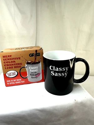 Color Changing Mug Cup Novelty 12oz Classy Sassy & A Bit Smart Assy Coffee  New - Image 1 of 4