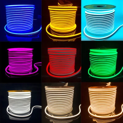 100ft / 30m LED Neon Light Strip Flexible IP67 Commercial Building AD Sign Decor - Image 1 of 4