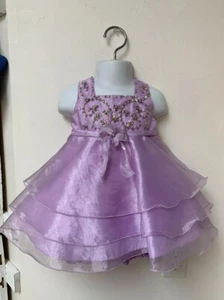 Vestido de concurso infantil 9/12 meses lavanda púrpura estrás con accesorios nuevo con etiquetas - Imagen 1 de 6