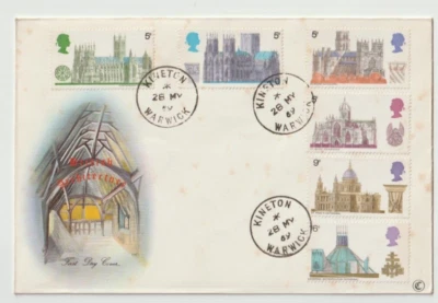 28/5/1969 UK GB FDC - British Cathedrals - Medieval Building Interior - Kineton - Image 1 of 2