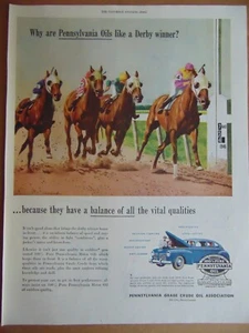 1946 Pennsylvania Oil Is Like A DERBY WINNING HORSE Vintage Kunstdruck Anzeige  - Bild 1 von 1