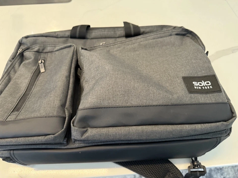 Solo New York HQ 软垫笔记本电脑公文包/背包 最多 17 英寸 适合 14-15 — 第 1/4 张图片