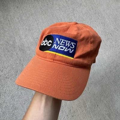 De colección Yupoong Flexfit ABC News Now Papá Sombrero Gorra Naranja Algodón Elástico Foto 1 de 4