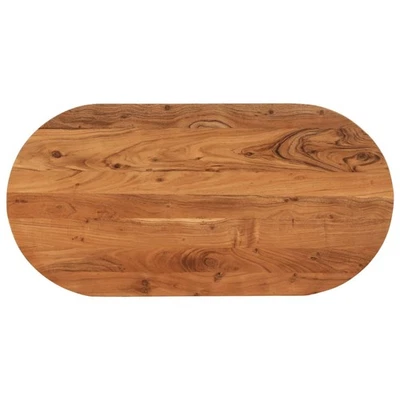 Table Top Oval Natural Acacia Wood 80x40x3.8cm Untreated Solid Wood Replacement - Image 1 of 4